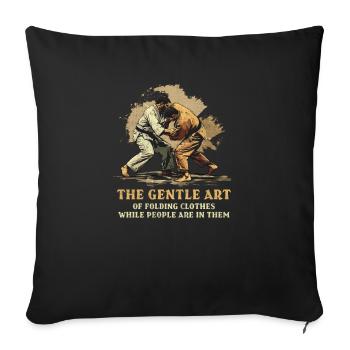 Jiu Jitsu Art Plier Des Vêtements Pendant Que Les Gens Portent - Housse de coussin décorative 45 x 45 cm - noir - Devant