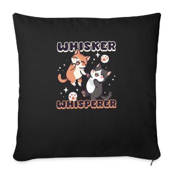 Cat Sitter Whisker Whisperer - Sofa pillowcase 17,3'' x 17,3'' (45 x 45 cm) - black - Front