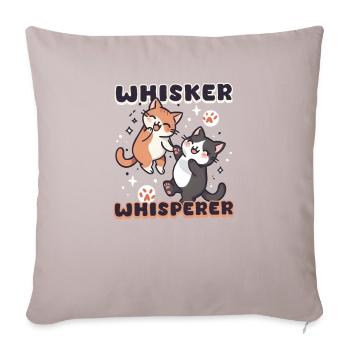 Cat Sitter Whisker Whisperer - Sofa pillowcase 17,3'' x 17,3'' (45 x 45 cm) - light taupe - Front