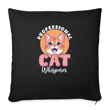 Cat Sitter Professional Cat Whisperer - Sofa pillowcase 17,3'' x 17,3'' (45 x 45 cm) - black - Front
