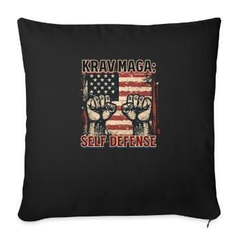 Krav Maga Self Défense - Housse de coussin décorative 45 x 45 cm - noir - Devant