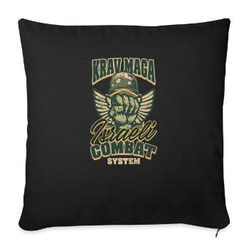 Système de combat israélien Krav Maga - Housse de coussin décorative 45 x 45 cm - noir - Devant