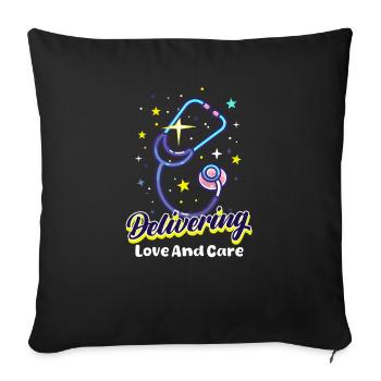 L&D-Krankenschwester liefert Liebe und Fürsorge - Sofakissenbezug 45 x 45 cm - Schwarz - Vorne