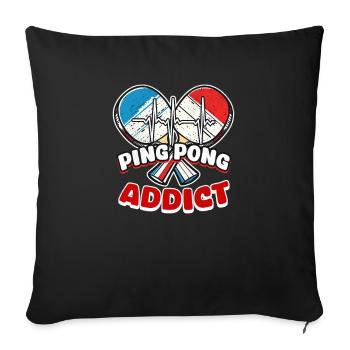 Ping Pong Ping Pong Addict - Sofa pillowcase 17,3'' x 17,3'' (45 x 45 cm) - black - Front