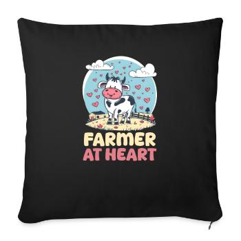 Farmer Farmer At Heart - Sofa pillowcase 17,3'' x 17,3'' (45 x 45 cm) - black - Front