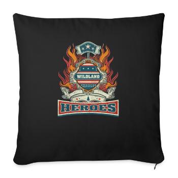 Wildland Firefighter Wildland Heroes - Sofa pillowcase 17,3'' x 17,3'' (45 x 45 cm) - black - Front