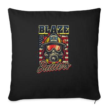 Wildland Firefighter Blaze Battlers - Sofa pillowcase 17,3'' x 17,3'' (45 x 45 cm) - black - Front