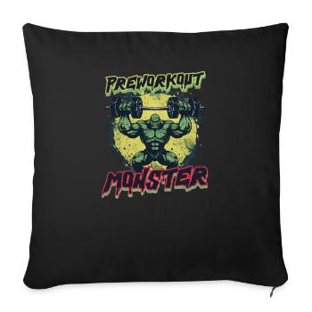 Pre Workout Preworkout Monster - Sofakissenbezug 45 x 45 cm - Schwarz - Vorne