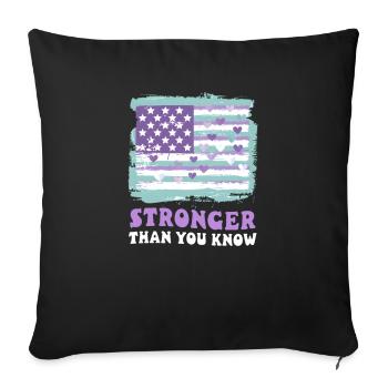 La sensibilisation au suicide est plus forte que vous ne le pensez - Housse de coussin décorative 45 x 45 cm - noir - Devant