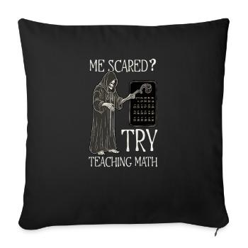 Professeur de mathématiques d’Halloween, j’ai peur ? Essayez le tapis d’enseignement - Housse de coussin décorative 45 x 45 cm - noir - Devant