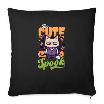 Professeur de mathématiques d’Halloween Trop mignon pour effrayer le chat - Housse de coussin décorative 45 x 45 cm - noir - Devant