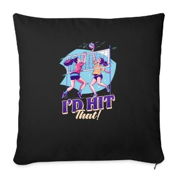 Drôle de volley-ball, je frapperais ça ! - Housse de coussin décorative 45 x 45 cm - noir - Devant