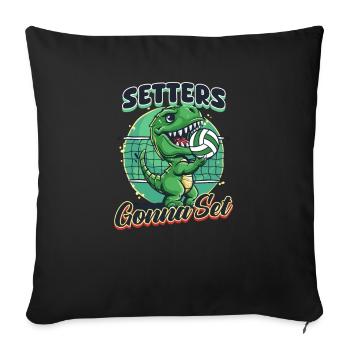 Drôles de poseurs de volley-ball vont sur le plateau - Housse de coussin décorative 45 x 45 cm - noir - Devant