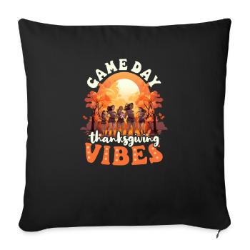 Thanksgiving Volleyball Game Day Thanksgiving Vibe - Sofa pillowcase 17,3'' x 17,3'' (45 x 45 cm) - black - Front
