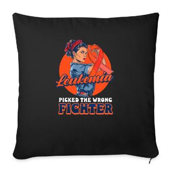 Leukemia Awareness Leukemia Picked The Wrong Fight - Sofa pillowcase 17,3'' x 17,3'' (45 x 45 cm) - black - Front