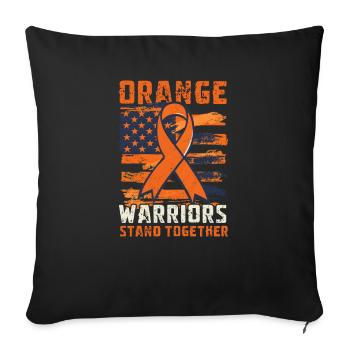 Leukemia Awareness Orange Warriors Stand Together - Sofa pillowcase 17,3'' x 17,3'' (45 x 45 cm) - black - Front