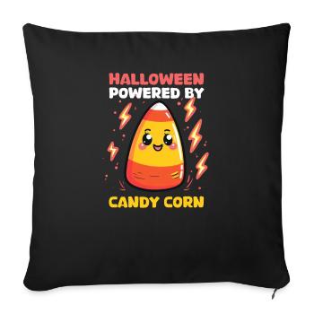 Candy Corn Halloween Alimenté par Candy Corn - Housse de coussin décorative 45 x 45 cm - noir - Devant