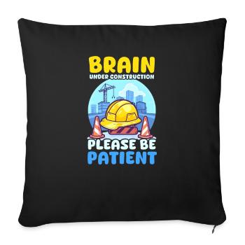 Depression Awareness Brain Under Construction - Sofa pillowcase 17,3'' x 17,3'' (45 x 45 cm) - black - Front