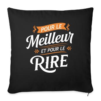 Pour le meilleur et pour le rire - Housse de coussin décorative 45 x 45 cm - noir - Devant