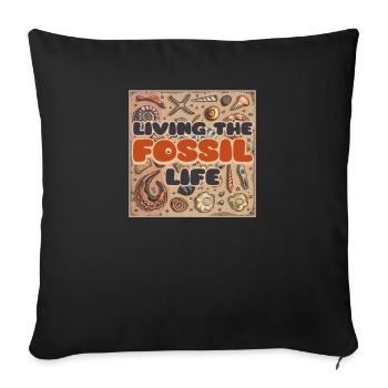 Fossiles de plage Vivre la vie fossile - Housse de coussin décorative 45 x 45 cm - noir - Devant