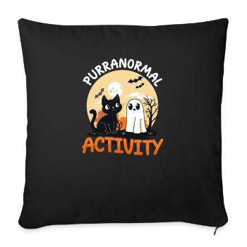 Activité normale du chat d’Halloween - Housse de coussin décorative 45 x 45 cm - noir - Devant