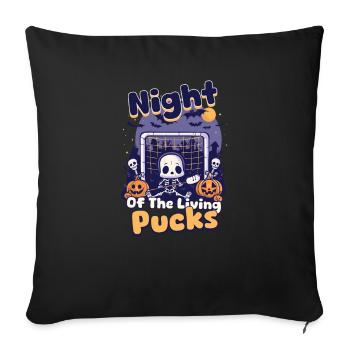 Halloween Ice Hockey Night Of The Living Pucks - Sofa pillowcase 17,3'' x 17,3'' (45 x 45 cm) - black - Front