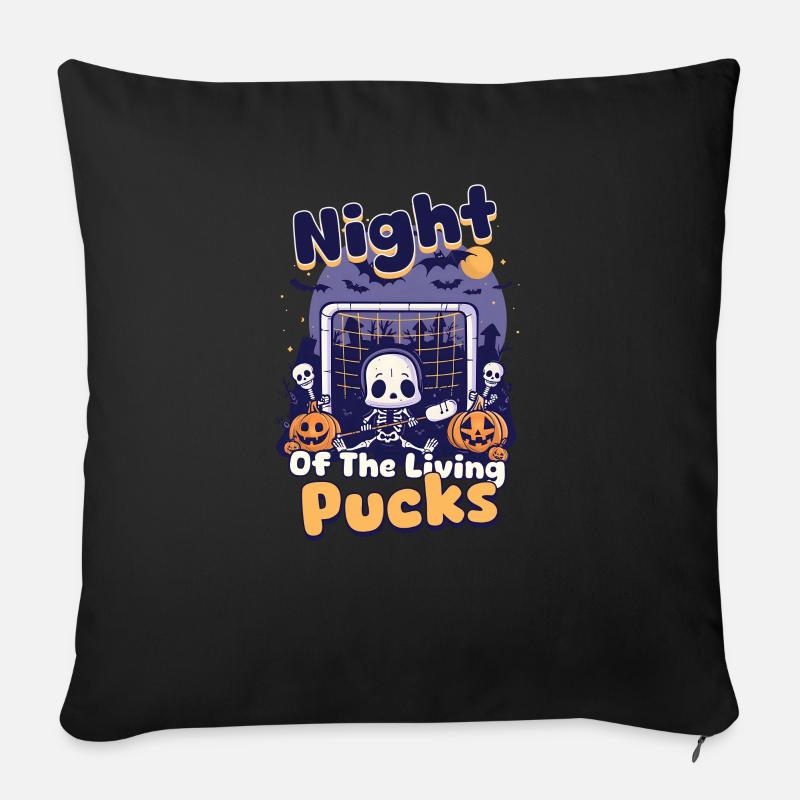 Halloween-Eishockey-Nacht der lebenden Pucks - Sofakissenbezug 45 x 45 cm - Schwarz