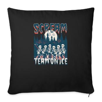Halloween Ice Hockey Scream Team On Ice - Sofa pillowcase 17,3'' x 17,3'' (45 x 45 cm) - black - Front