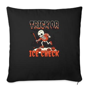 Halloween Ice Hockey Trick Or Ice Check - Sofa pillowcase 17,3'' x 17,3'' (45 x 45 cm) - black - Front