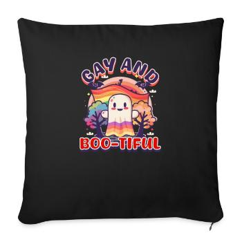 Gay Halloween Gay Et Boo-Tiful - Housse de coussin décorative 45 x 45 cm - noir - Devant