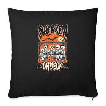 Équipe de baseball d’Halloween Boo sur le pont - Housse de coussin décorative 45 x 45 cm - noir - Devant