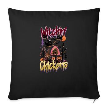 Halloween Chicken Witchin' Chickens - Sofa pillowcase 17,3'' x 17,3'' (45 x 45 cm) - black - Front