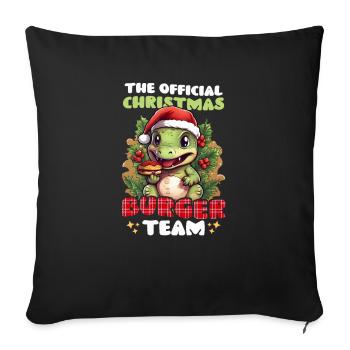Burger Christmas Équipe officielle du burger de Noël - Housse de coussin décorative 45 x 45 cm - noir - Devant