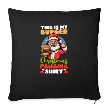 Burger Burger Tenue de pyjama Christmas Burger - Housse de coussin décorative 45 x 45 cm - noir - Devant