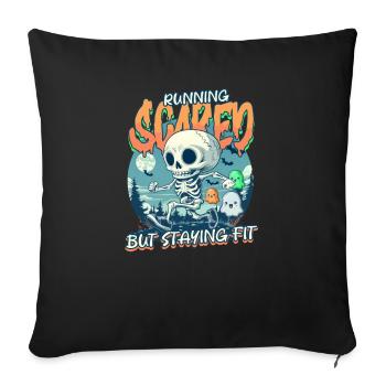 Halloween Runner Running Scared But Staying Fit - Sofa pillowcase 17,3'' x 17,3'' (45 x 45 cm) - black - Front