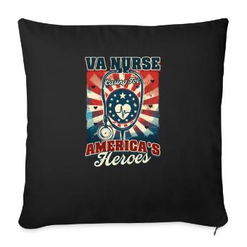 Infirmière VA Infirmière VA : Prendre soin des héros de l’Amérique - Housse de coussin décorative 45 x 45 cm - noir - Devant