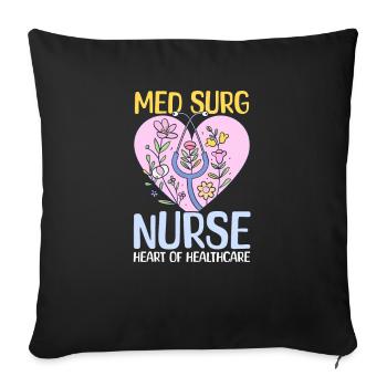 Med Surg Krankenschwester Med Surg Krankenschwester - Herz Von Healthcar - Sofakissenbezug 45 x 45 cm - Schwarz - Vorne