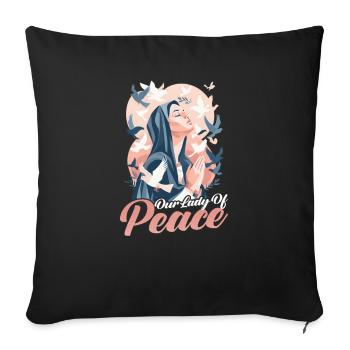 Vierge Marie Notre-Dame de la Paix - Housse de coussin décorative 45 x 45 cm - noir - Devant