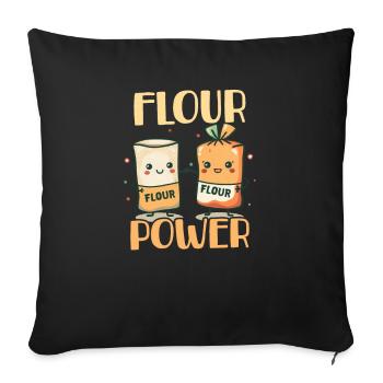 Puissance de la farine de cuisson - Housse de coussin décorative 45 x 45 cm - noir - Devant