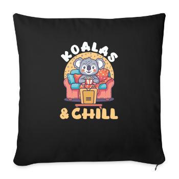 Koala Koalas & Chill - Sofa pillowcase 17,3'' x 17,3'' (45 x 45 cm) - black - Front