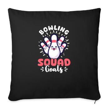 Bowling Équipe de bowling Objectifs - Housse de coussin décorative 45 x 45 cm - noir - Devant