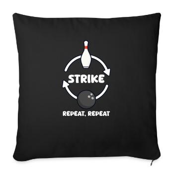 Bowling Strike, répéter, répéter - Housse de coussin décorative 45 x 45 cm - noir - Devant