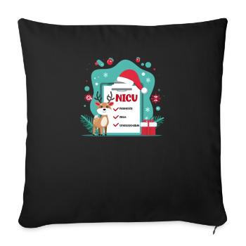 USIN Noël USIN : vilain, gentil, inarrêtable - Housse de coussin décorative 45 x 45 cm - noir - Devant