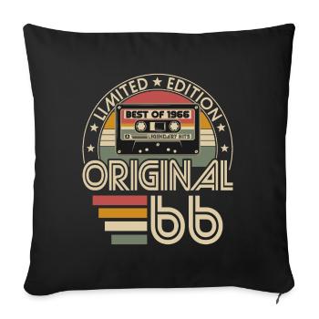 Born in 1966 Vintage Birthday Retro - Sofa pillowcase 17,3'' x 17,3'' (45 x 45 cm) - black - Front