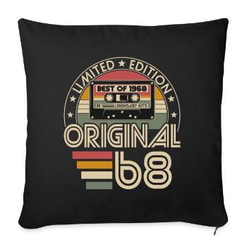 Born in 1968 Vintage Birthday Retro - Sofa pillowcase 17,3'' x 17,3'' (45 x 45 cm) - black - Front