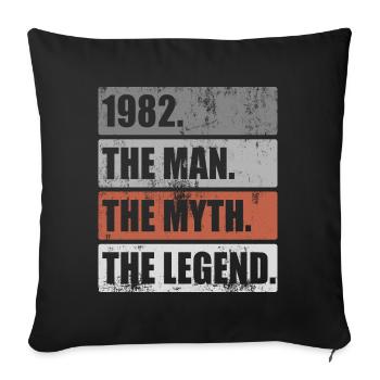 Born 1982 Man Myth Legend Birthday - Sofa pillowcase 17,3'' x 17,3'' (45 x 45 cm) - black - Front