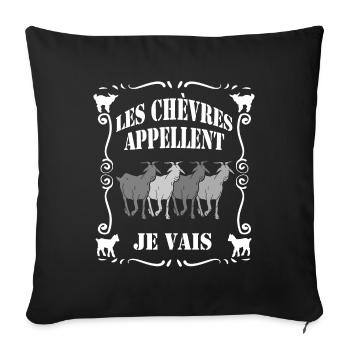 Les chèvres appellent - je vais - Housse de coussin décorative 45 x 45 cm - noir - Devant