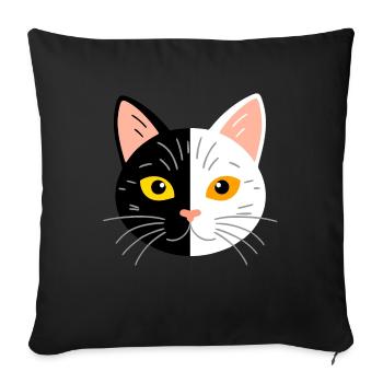 Ronronnement et miaulement - Housse de coussin décorative 45 x 45 cm - noir - Devant