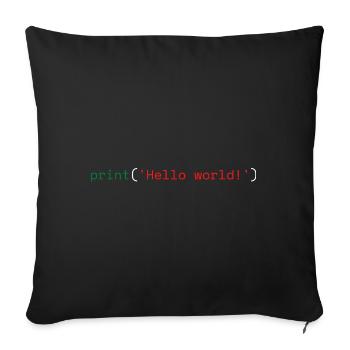 Python Hello World - Sofa pillowcase 17,3'' x 17,3'' (45 x 45 cm) - black - Front