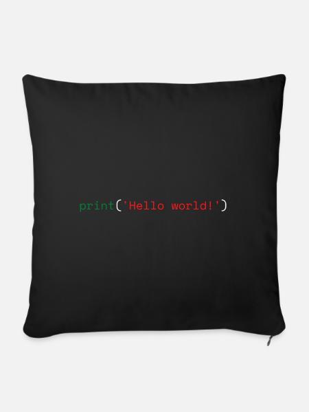 Python Hello World - Sofakissenbezug 45 x 45 cm - Schwarz